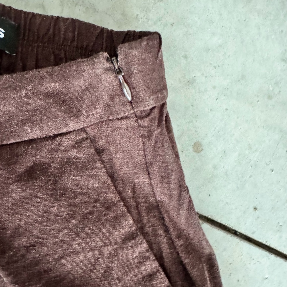 Express Dark Brown Wide Leg Super High Rise Linen Blend Pants Size XS - Picture 7 of 11
